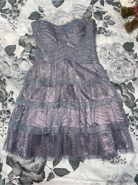 Strapless dusty Lavender glittery Tulle Dress